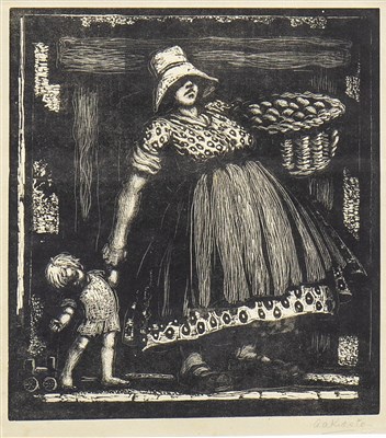 Lot 660 - MOTHER AND CHILD, A WOOD ENGRAVING BY ANNABEL A KIDSTON