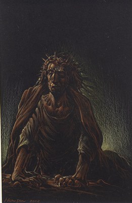 Lot 647 - CROWN OF THORNS, A PASTEL BY PETER HOWSON