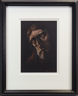Lot 667 - THE DISCIPLE, A PASTEL BY PETER HOWSON