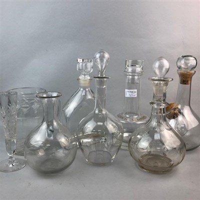 Lot 30 - A LARGE LOT OF DECANTERS AND OTHER GLASS WARE