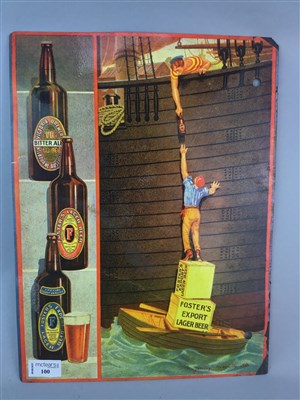Lot 100 - A FOSTER'S LAGER PROMOTIONAL TIN SIGN