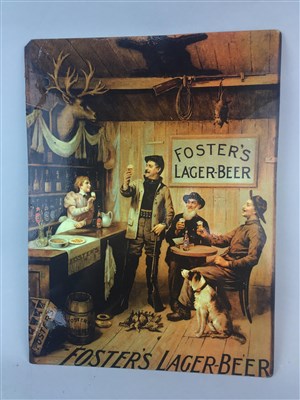 Lot 100 - A FOSTER'S LAGER PROMOTIONAL TIN SIGN