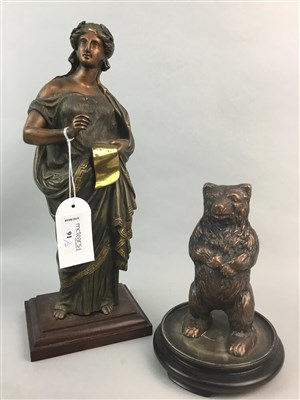 Lot 91 - A BERGMAN STYLE FIGURE OF A BEAR AND A CLASSICAL FEMALE