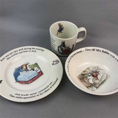 Lot 96 - A WEDGWOOD PETER RABBIT SET AND TWO VICTORIAN PLATES
