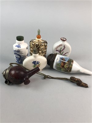 Lot 86 - A LOT OF TWO CHINESE INTERIOR PAINTED SNUFF BOTTLES AND OTHERS