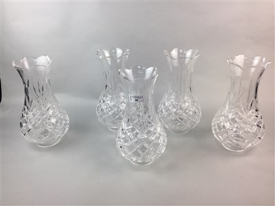 Lot 90 - A SET OF FIVE WATERFORD CRYSTAL ELECTRIC LAMPS
