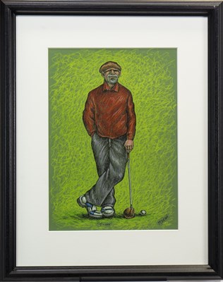 Lot 681 - A KEEN PLAYER, A PASTEL BY GRAHAM MCKEAN