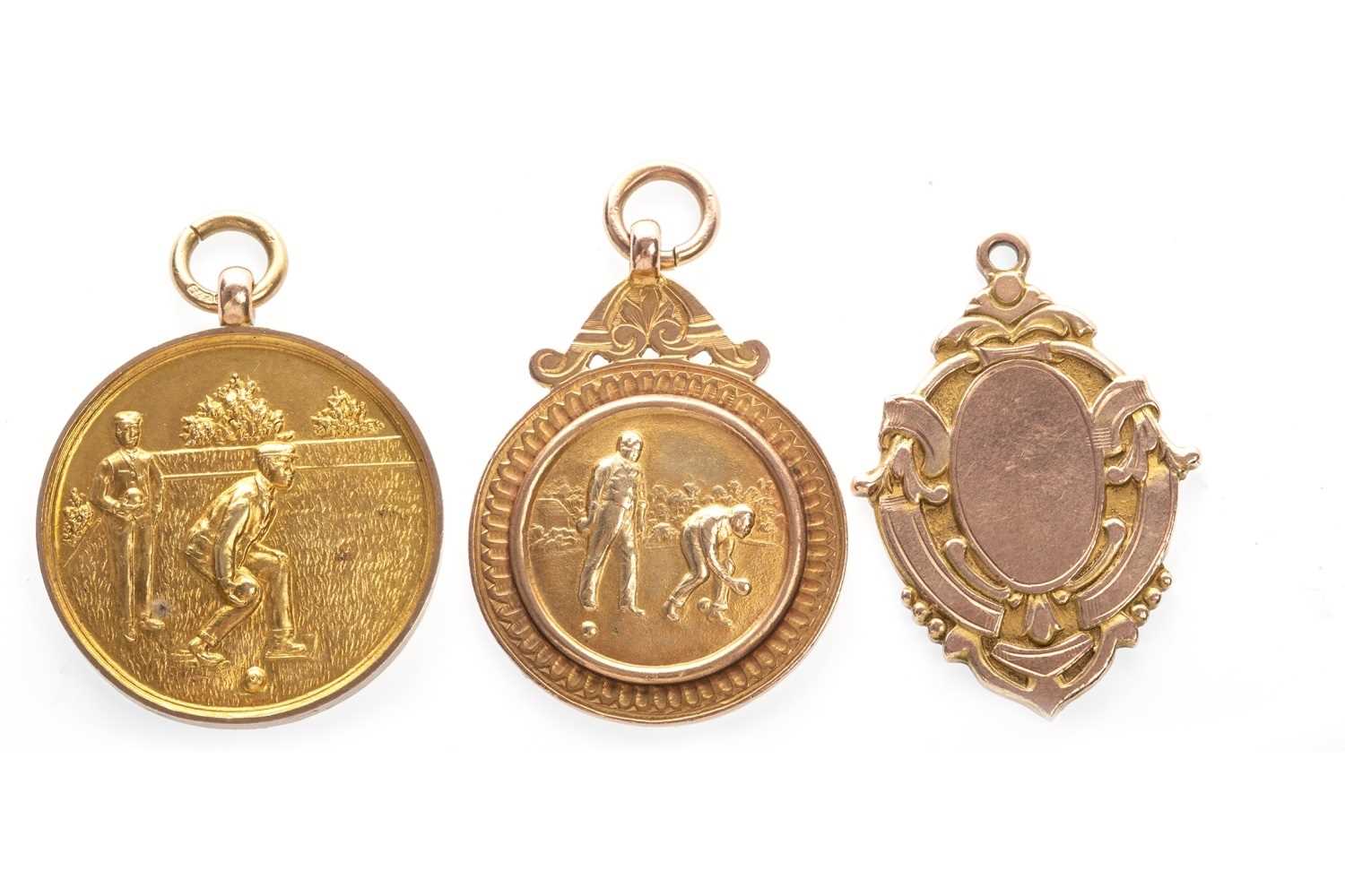 Lot 1809 - A LOT OF THREE BOWLING GOLD MEDALS