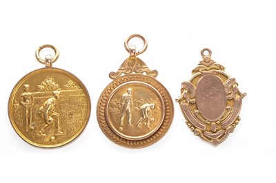 Lot 1809 - A LOT OF THREE BOWLING GOLD MEDALS