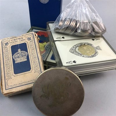 Lot 6 - A LOT OF 20TH CENTURY COINS, BANKNOTES AND PLAYING CARDS