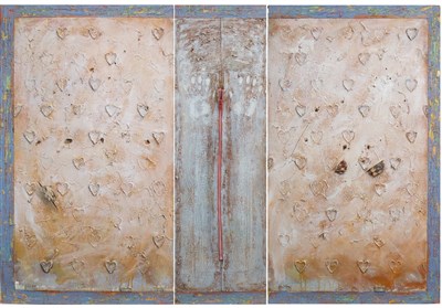 Lot 660 - A MIXED MEDIA TRIPTYCH BY DAVID MACKIE COOK