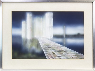 Lot 674 - THE GLASS CASTLE, A MIXED MEDIA BY KEN PALMER