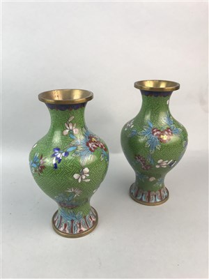 Lot 239 - A PAIR OF CHINESE CLOISONNÉ VASES