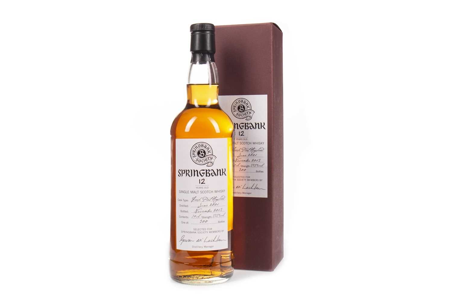 Lot 21 - SPRINGBANK 2001 AGED 12 YEARS SOCIETY BOTTLING