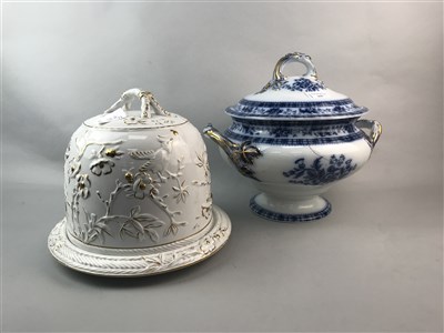 Lot 268 - A CAULDON SOUP TUREEN, A SILVER PLATED CANDLE SNUFFER AND OTHER CERAMICS