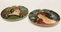 Lot 935 - TWO DECORATIVE HAND-PAINTED CHARGERS each...