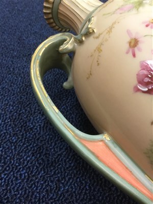 Lot 1155 - A PAIR OF ROYAL WORCESTER VASES