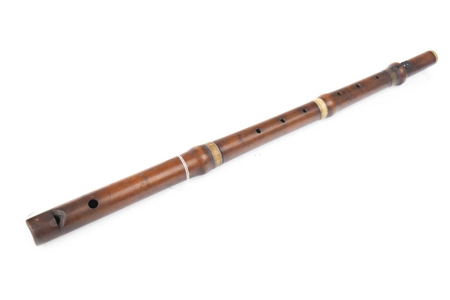 Lot 1409 - AN 19TH CENTURY BOXWOOD FLUTE BY C. GEROCK OF LONDON