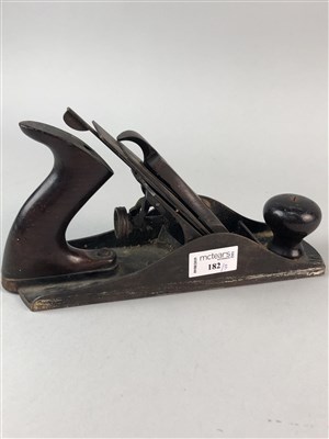 Lot 182 - A STEEL WOODWORKER'S PLANE AND TWO OTHER TOOLS