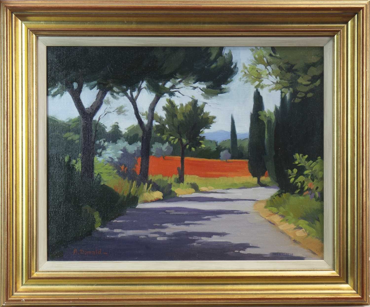Lot 712 - POPPY FIELD ON THE ROAD TO CHIANCIANO, BY ANNE DONALD