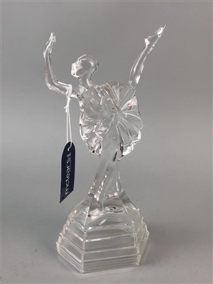 Lot 308 - A CLEAR GLASS MOULDED FIGURE OF A BALLERINA AND OTHER GLASS WARE