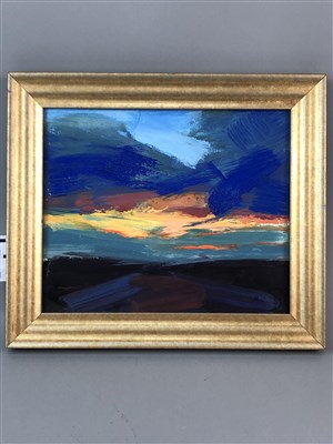 Lot 314 - ABSTRACT LANDSCAPE, AN OIL BY MUZNI