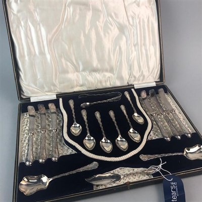 Lot 331 - A SILVER DESSERT SERVICE IN FITTED CASE