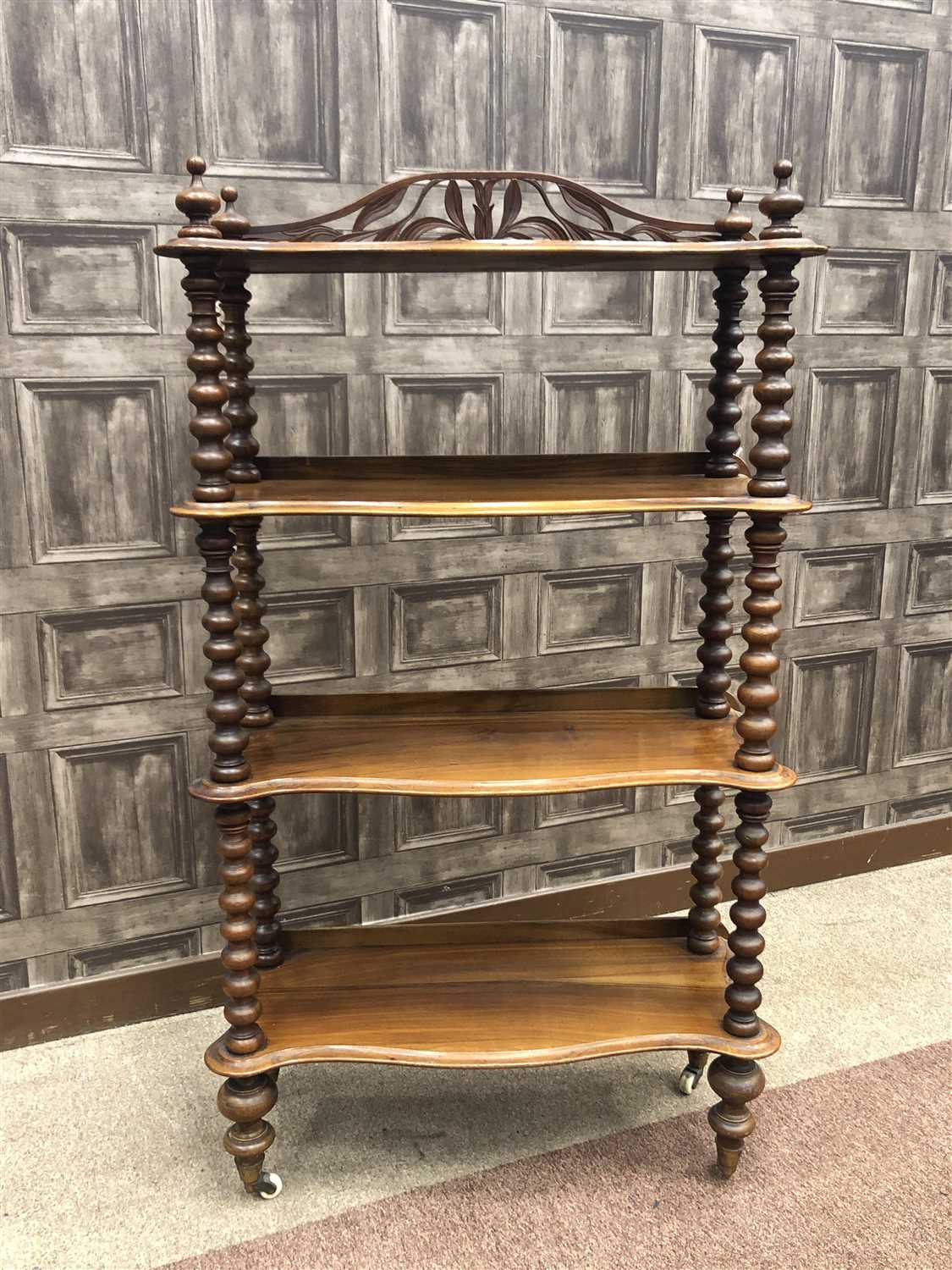 Lot 227 - A VICTORIAN ROSEWOOD WHATNOT