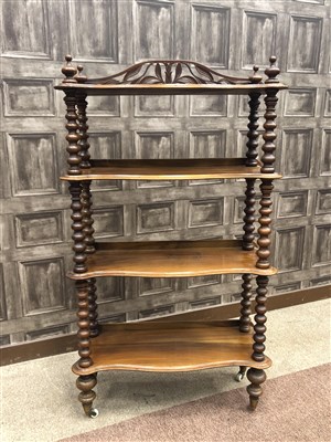 Lot 227 - A VICTORIAN ROSEWOOD WHATNOT