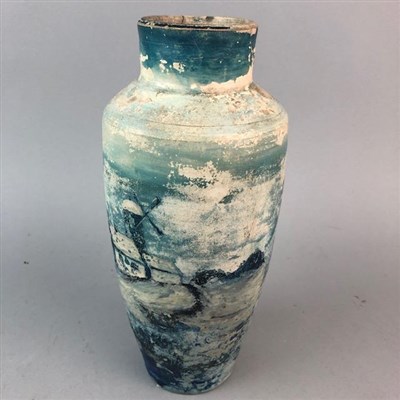 Lot 366 - A LANDSCAPE DECORATED POTTERY VASE