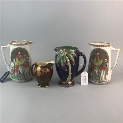 Lot 376 - A BESWICK JUG AND THREE CERAMIC JUGS