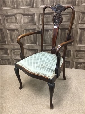 Lot 394 - A MAHOGANY ARMCHAIR AND ANOTHER