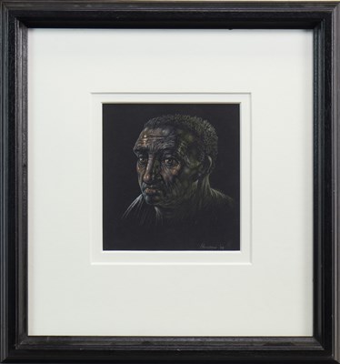 Lot 502 - END OF THE NIGHT  SHIFT, A PASTEL BY PETER HOWSON
