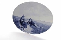 Lot 962 - DELFT PLAQUE decorated with a young girl in...