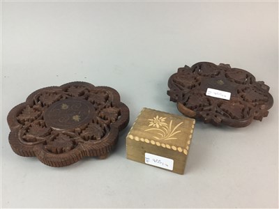 Lot 405 - A PAIR OF CHINESE BOOKENDS AND OTHER CARVED OBJECTS