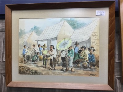 Lot 414 - RURAL SCENES, A LOT OF SIX WATERCOLOURS