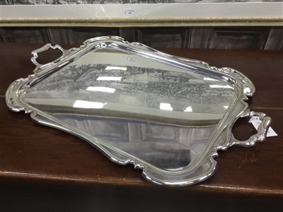 Lot 418 - A SILVER PLATED TEA TRAY