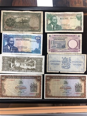 Lot 20 - A COLLECTION OF BRITISH AND WORLD BANK NOTES WITH OTHER ITEMS