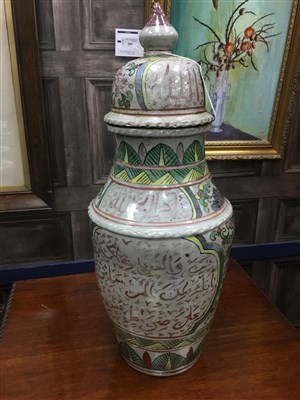 Lot 427 - A BALUSTER VASE & COVER