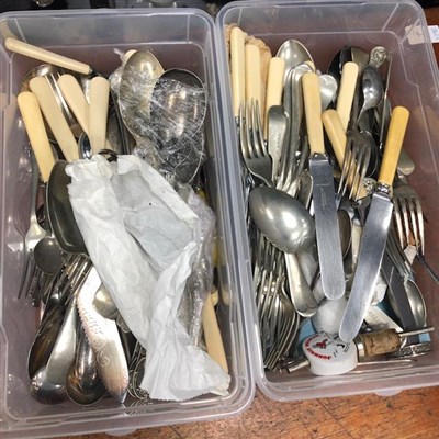Lot 184 - A GROUP OF PLATED FLATWARE