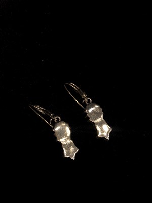 Lot 48 - A PAIR OF VICTORIAN YELLOW METAL EARRINGS