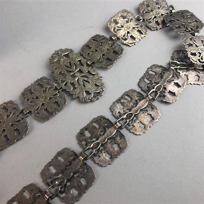 Lot 56 - A COLLECTION OF PERIOD WHITE METAL BELTS