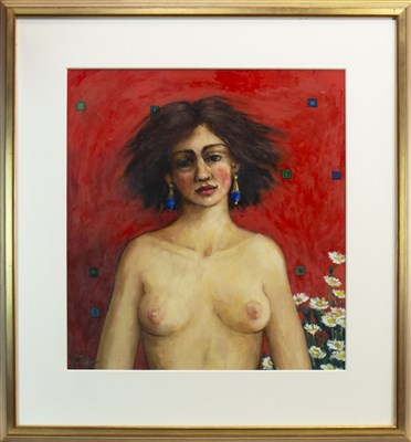 Lot 585 - PORTRAIT OF A LADY, AN OIL BY MARY GALLAGHER