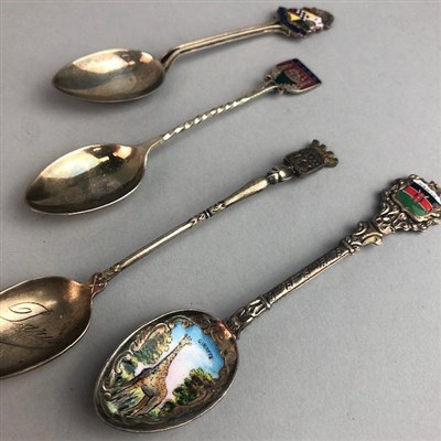 Lot 58 - A LOT OF SILVER AND WHITE METAL SOUVENIR AND OTHER SPOONS