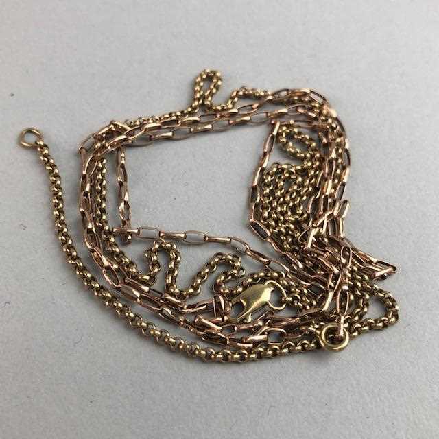 Lot 3 - A NINE CARAT GOLD CHAIN AND ANOTHER CHAIN