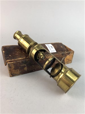 Lot 108 - A BRASS STUDENT'S MICROSCOPE AND OTHER ITEMS