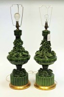 Lot 977 - PAIR OF PORCELAIN TABLE LAMPS of urn form,...