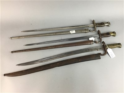 Lot 127 - A FRENCH GRAS BAYONET AND TWO OTHERS