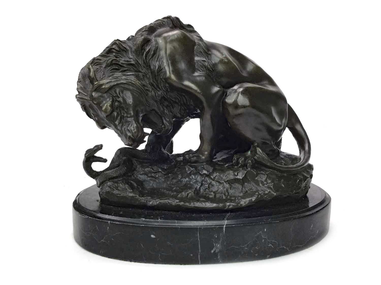 Lot 932 - A BRONZE STUDY AFTER ANTOINE-LOUIS BARYE