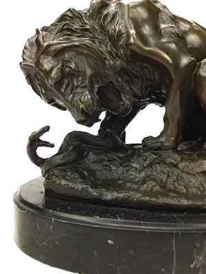 Lot 932 - A BRONZE STUDY AFTER ANTOINE-LOUIS BARYE